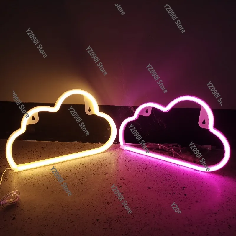 Cloud Shaped LED Neon Light Wall Hanging Night Light Creative Ambient Lamp for Room Decor