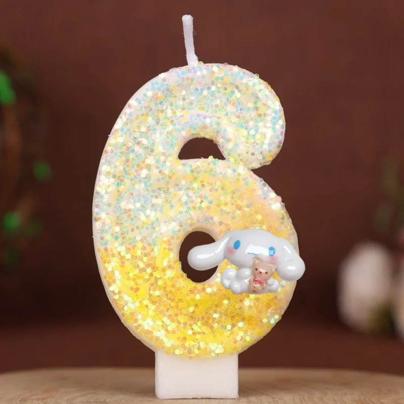 Sanrio милая собака Cinnamoroll 0-9 номерная свеча 3D кавайный персонаж вечерние торт плагин украшение для торта на день рождения ﻿ Подарки