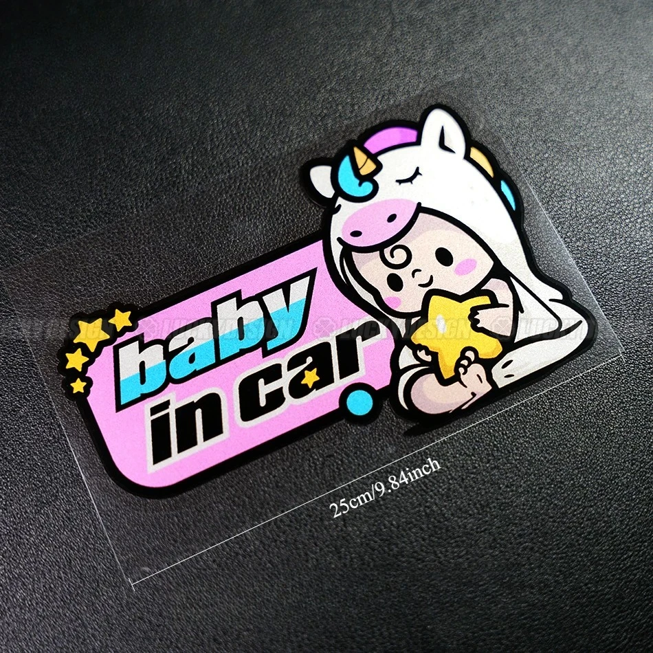 Baby In Car Warning Stickers, Reflective Vinyl Decals, Safety Reminder Decor for Car Rear & Side Window