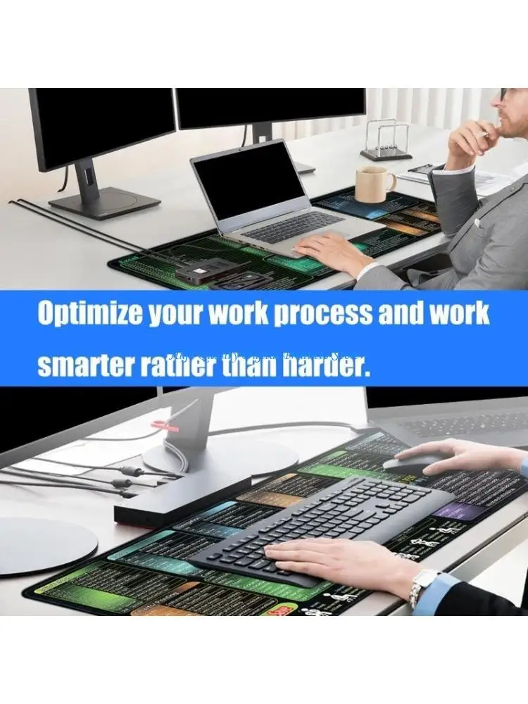 

U2JE 400x900x3mm Desk Pad with Excels Word Function Spacious Waterproof Surfaces