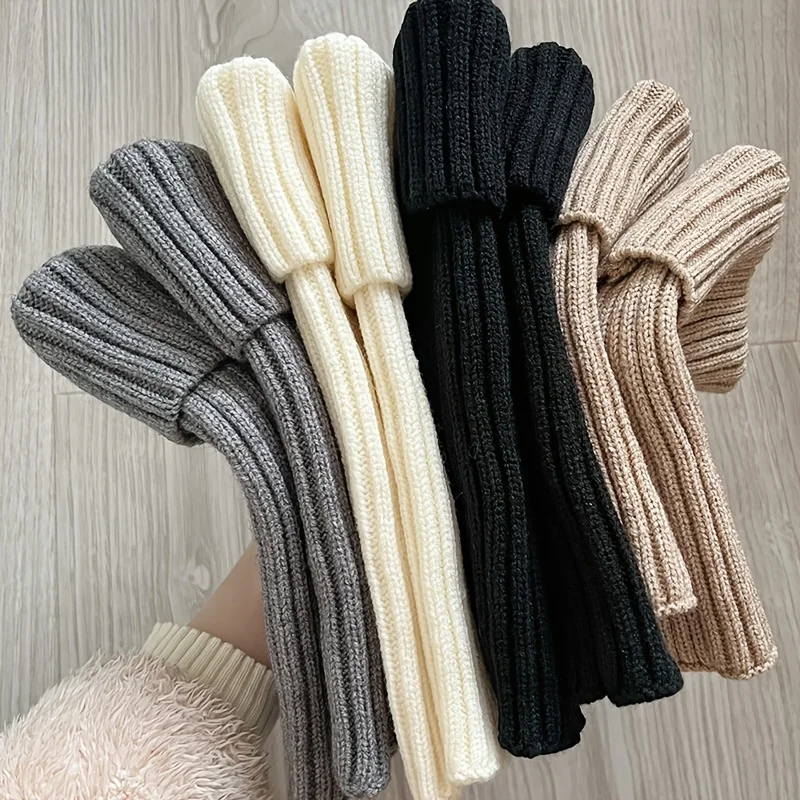 

4 pairs/set Women's Warm Leg Warmers - Thick Ribbed Winter Tights, Women's winter leg warmers, Women's winter clothing