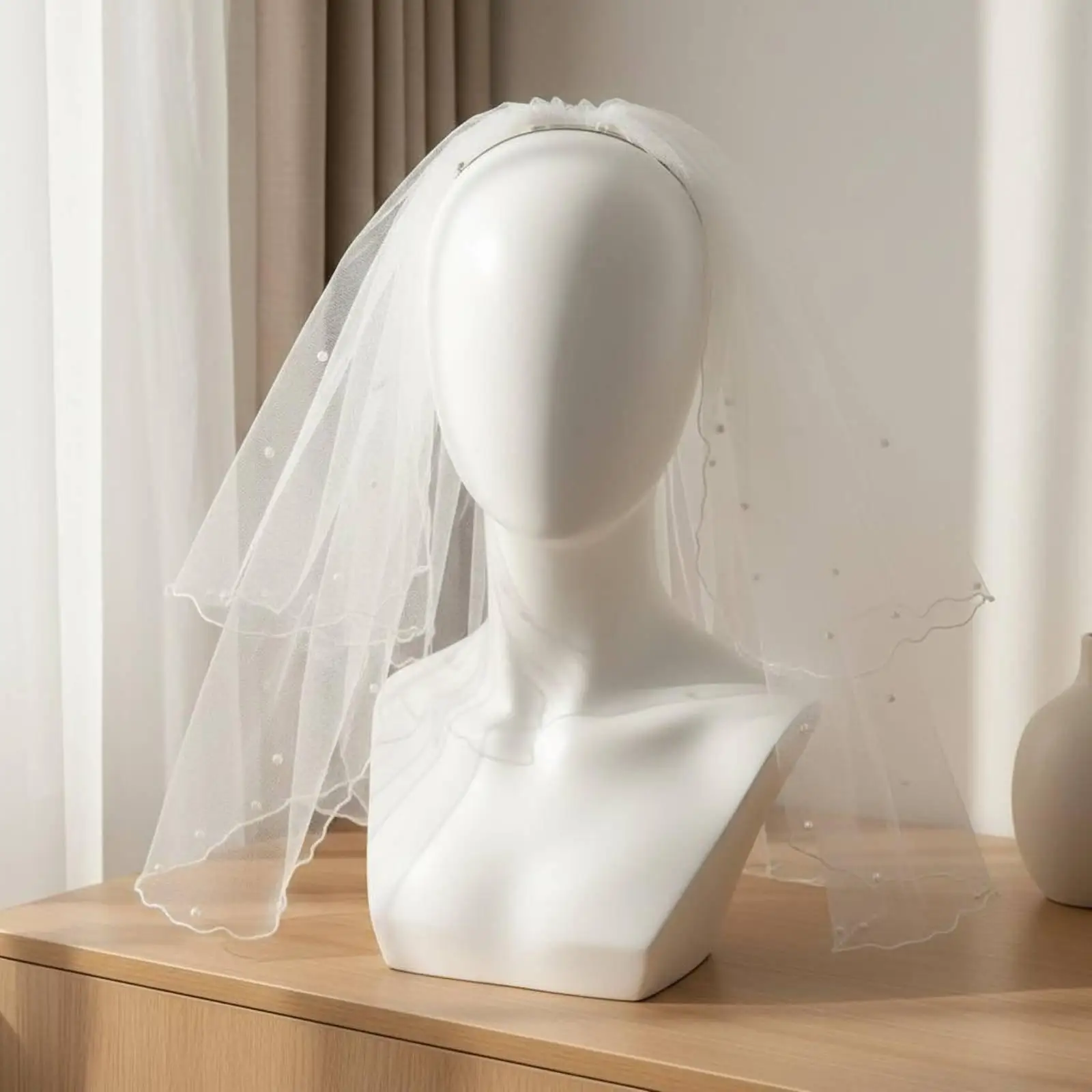 Two-Tier Pearl Bridal Headpiece Scattered Pearls Bridal Bridal Headpiece With