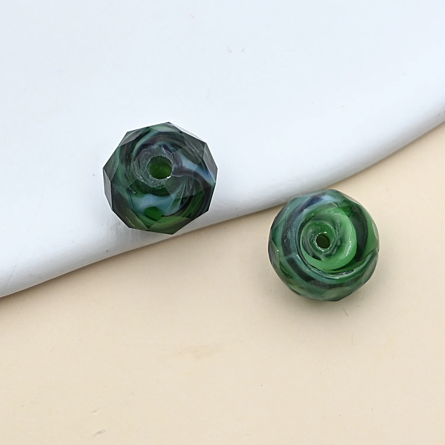 9x12mm Green Stripe Murano Beads Faceted Crystal Glass Lampwork Beads For Jewelry Making Diy Charm Bracelet Necklace Accessories