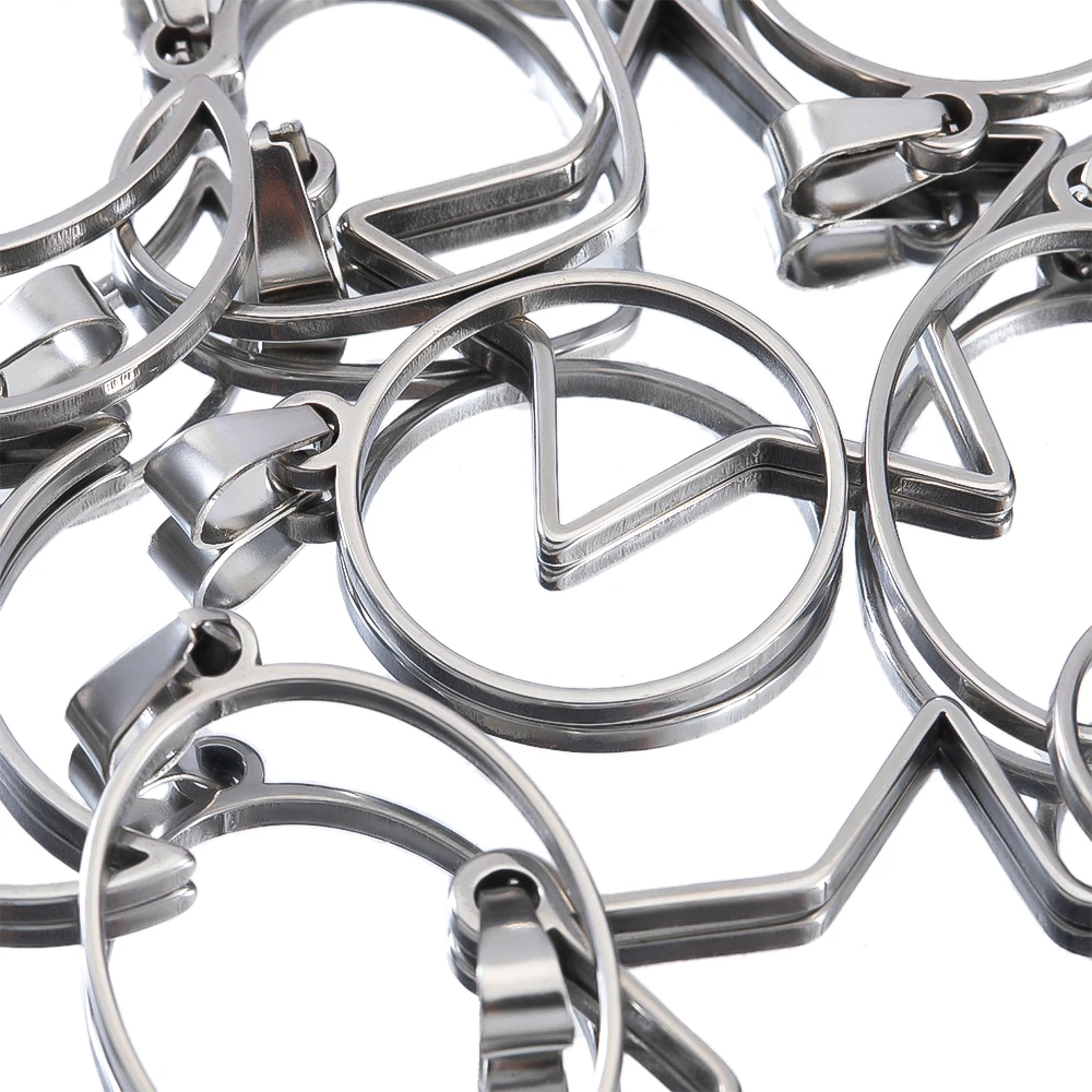 5 sztuk Hollow gwiazda ze stali nierdzewnej ramki w kształcie księżyca pusta ramka DIY kolczyki geometryczne serce wisiorek baza naszyjnik z amuletem tworzenia biżuterii — zdjęcie 3