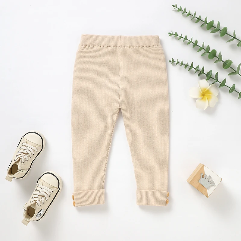 Newborn Baby Pants Knit Infant Girls Boys Trousers Fashion Solid Warm Toddler Child Pantalettes 0-18M Autumn Clothes Accessories