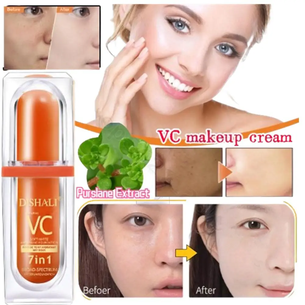 7in1 VC Plain Cream Concealer Isolation Brightening Skin Makeup Front Milk Skin Whitening Cream