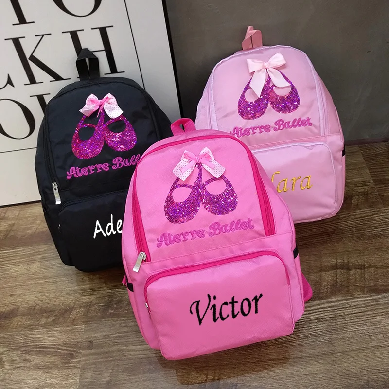 

Children's Dance Backpack, Large Capacity Storage Backpack, Girl's Dance Shoes Backpack, Custom Name Student Backpack