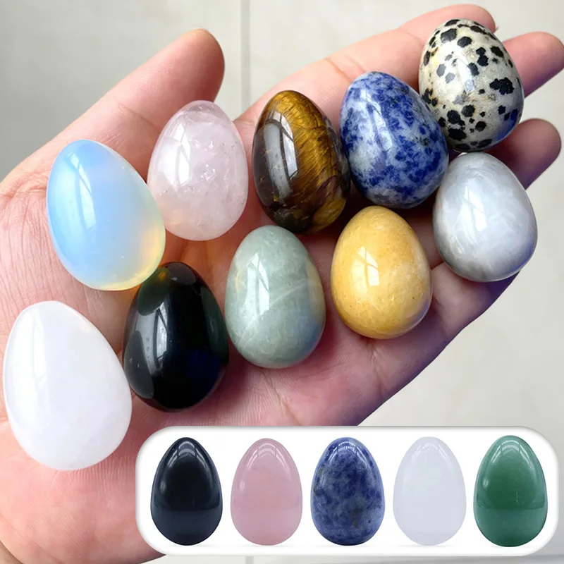 Mini Crystal Bird Eggs Natural Polished Massage Exerciser Stone Spiritual Healing Gemstone Home Decoration Gift