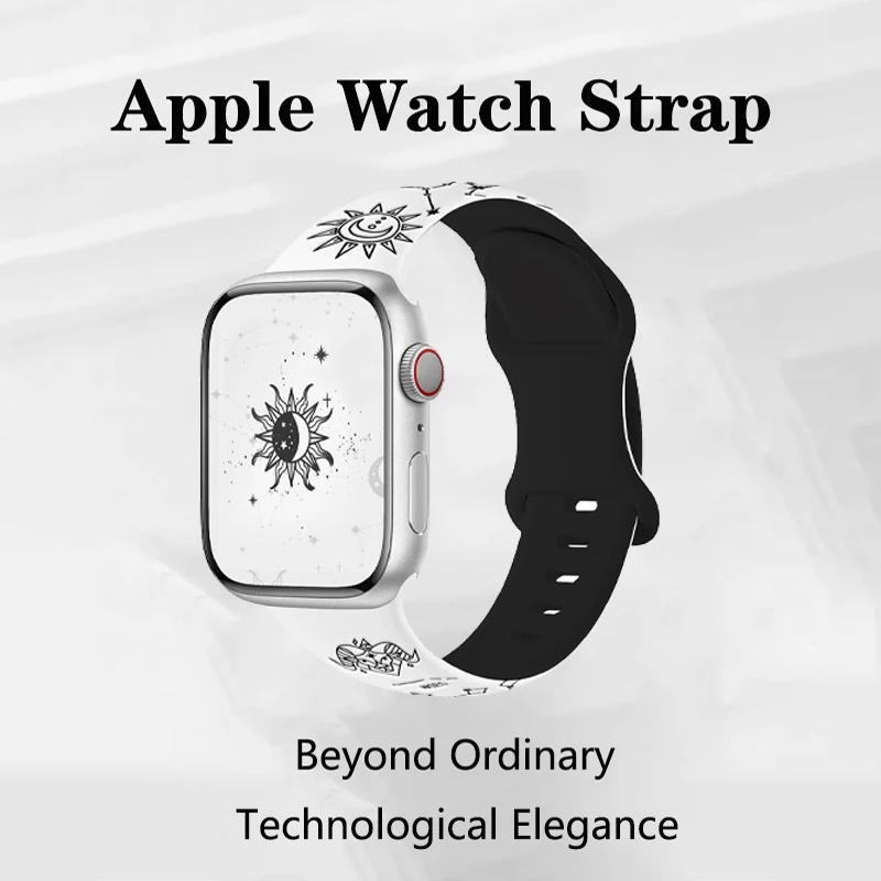 Constellation Silicone Band for Apple Watch Ultra 2 49mm Series 7 8 9 41mm 45mm Soft Sports Strap Iwatch 6 5 4 Se 40mm 44mm 42mm