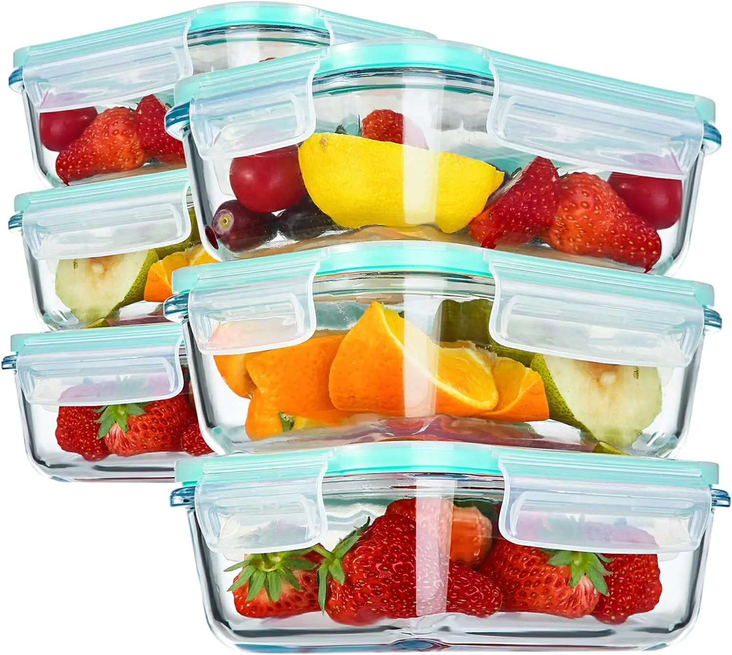

Glass Food Storage Containers with Airtight Snap Locking Lids BPA Free Meal Prep Container Set For Home Kitchen Restaur