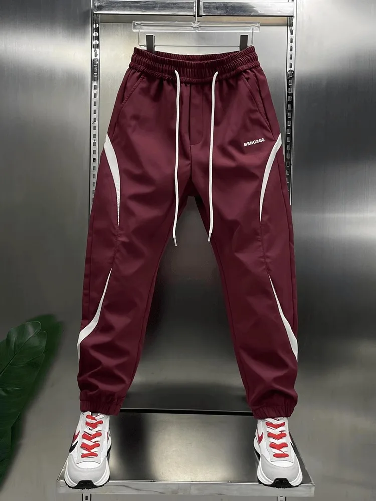 ملابس العمل غير الرسمية في الهواء الطلق السراويل الرجالية الصيف الأمريكية شارع العليا اللون بلو السراويل الطويلة Harajuku Sle السراويل الرياضية #5