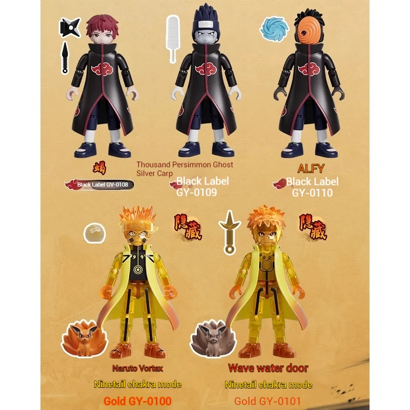 Nuevos bloques Blokees Anime Naruto caja ciega montaje de bloques de construcción modelo de figuras de acción muñeca decoración de escritorio juguetes coleccionables