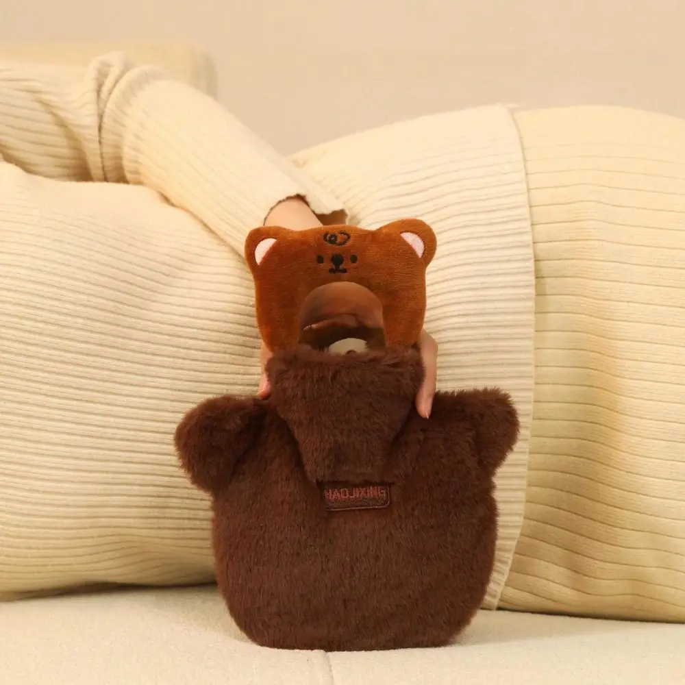 

Creative Portable Bear Hot Water Bag Removable Washable Handheld Hot Water Bag Soft Cartoon Water-filled Hot Water Bottle Girl