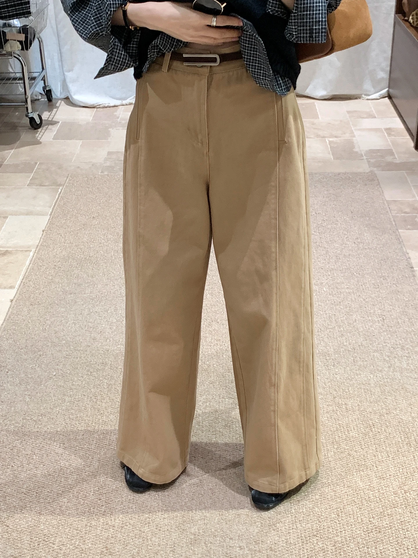 

Брюки BRIVIN с высокой талией, прямые, повседневные, женские, цвет хаки, универсальные, широкие, длинные, осенние, новые, с эффектом стройности