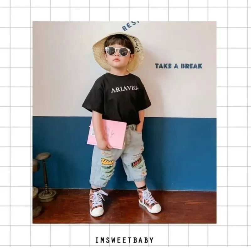 Boys Casual Jeans Children Denim Ripped Jeans Kids Trousers Toddler Girl Fall Clothes 2 3 4 5 Years Baby Harem Pants Jeans