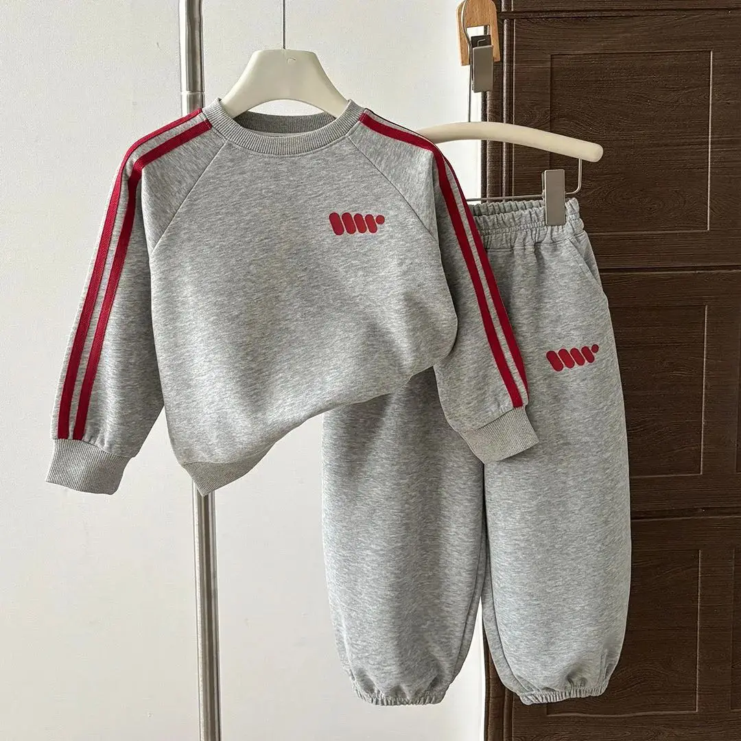 Children's Sweatirt Set Spring Autumn New Sle Korean Version Boy Girl Clothing Two-Piece Trendy Outfit