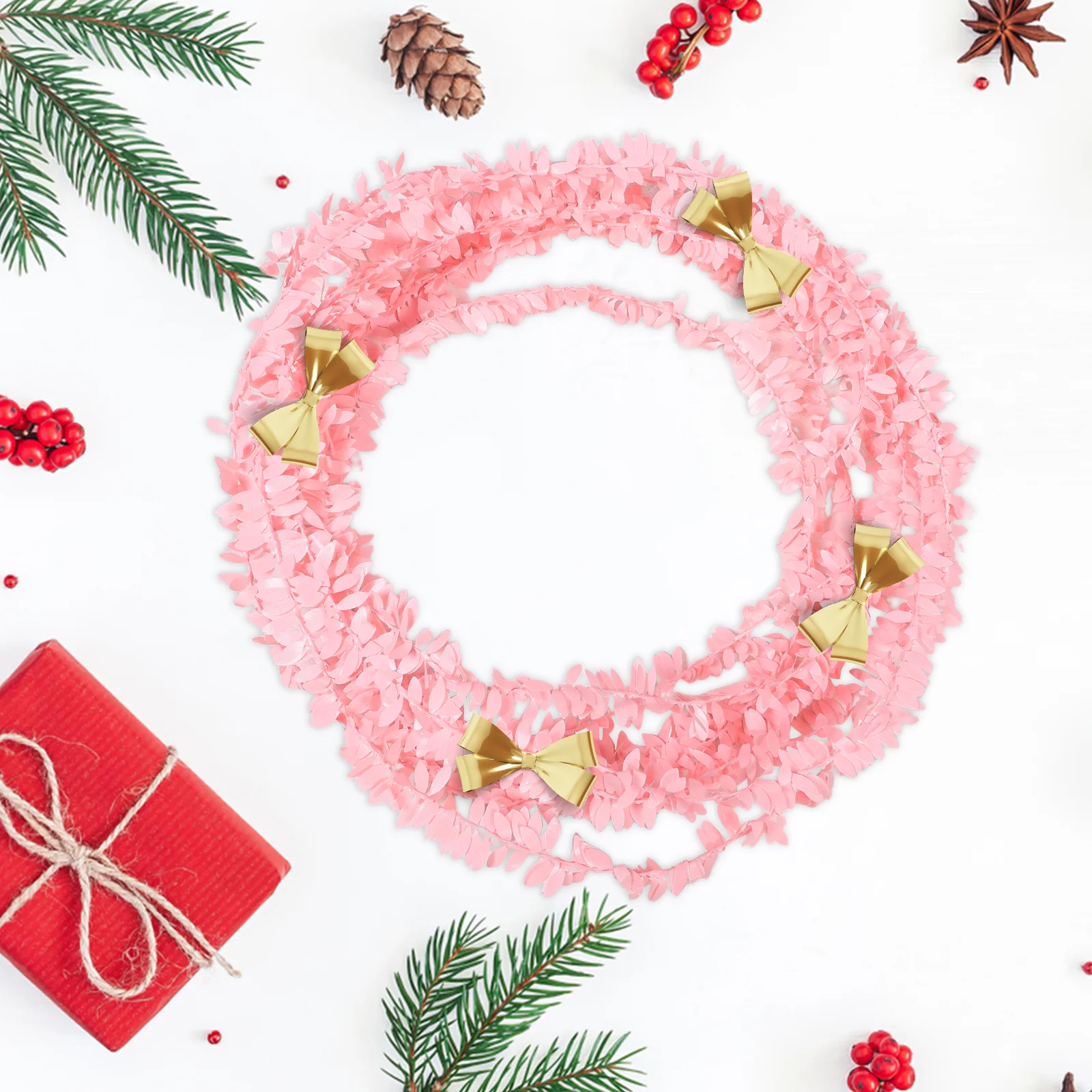 

3Pcs Artificial Leaf Vine 7.5m DIY Decorative Faux Plant Wire Silky Leaves String for Wedding Party Home Garden Craft Supplies