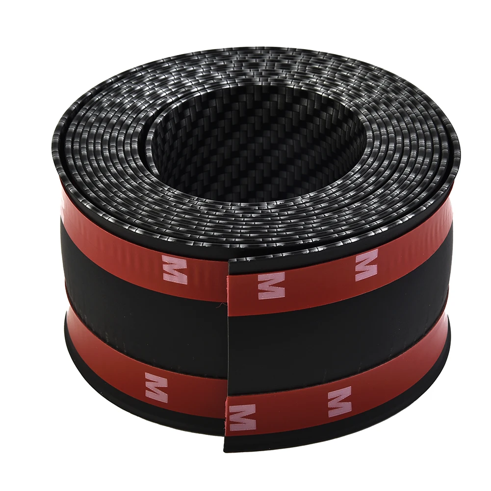 

Наклейка, защита порога, 4D аксессуары для грузовиков, багажник, черный бампер, защита автомобиля, резиновый наброф, 2,5 м * 5 см, углеродное волокно