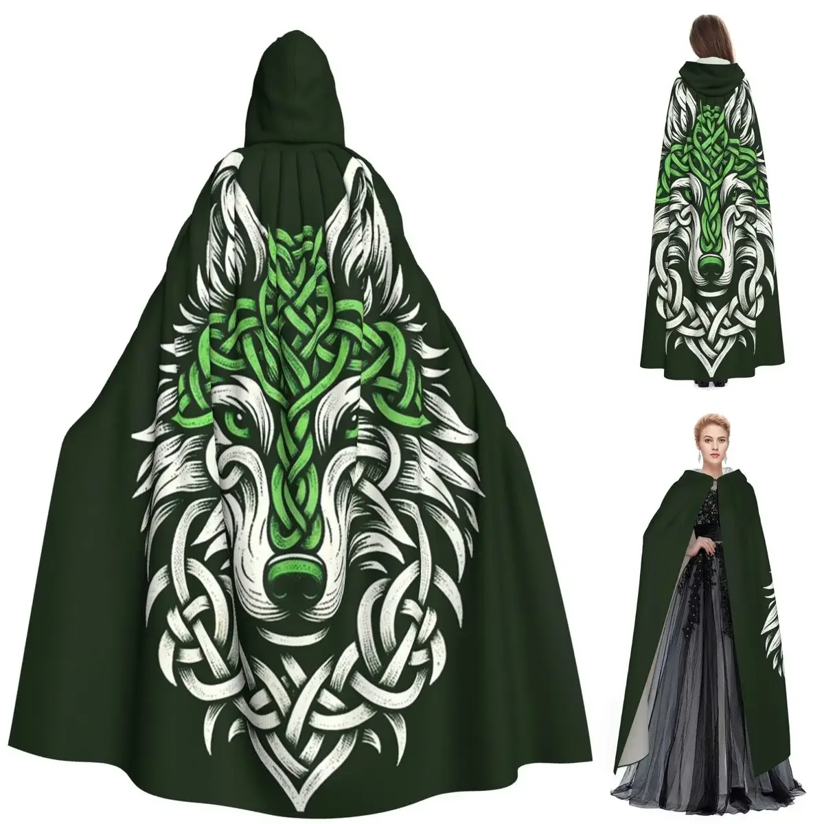 

Длинный плащ с капюшоном, средневековый костюм ведьмы, накидка для косплея