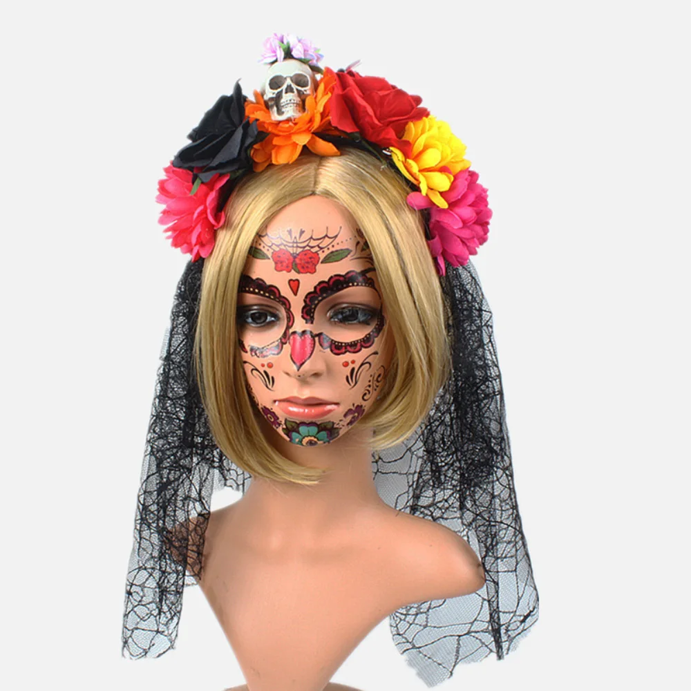 Halloween Haaraccessoires Feestelijke Dag Van De Dode Mexicaanse Bloem Hoofdband