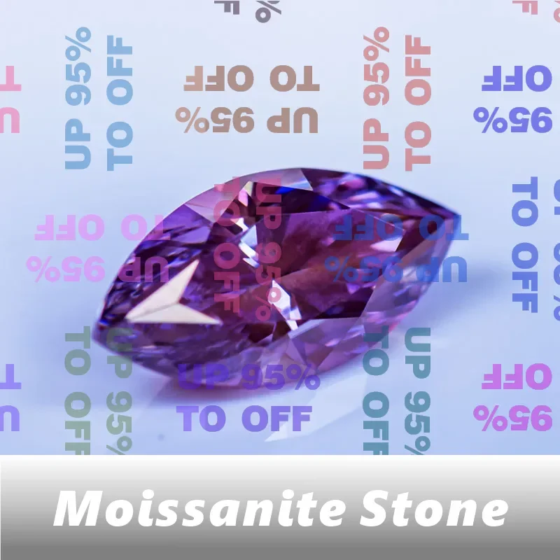 

GRAMoissanite Stone Sakura Pink Color Marquise Cut Gemstone Lab Grown Diamond For Charms DIY Woman Jewelry Making Free Delivery