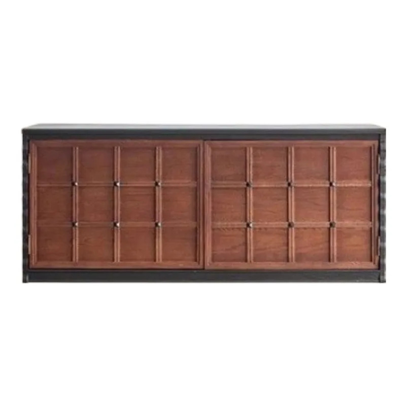 

All solid wood checkerboard cabinet French retro TV cabinet Home locker Multifunctional floor cabinet Locker