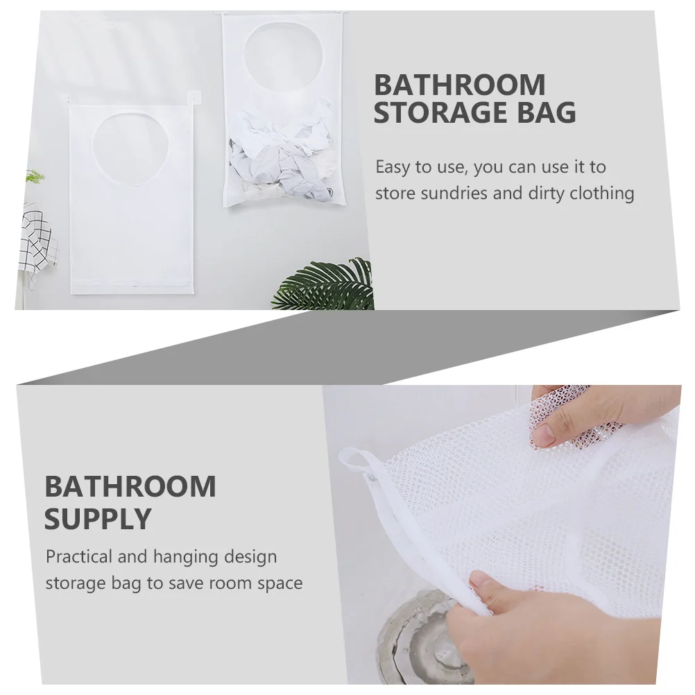 

2Pcs Clothes Sorting Bag Hanging Design Home Laundry Room Balcony Storage Organizer Bathroom Storage Bag