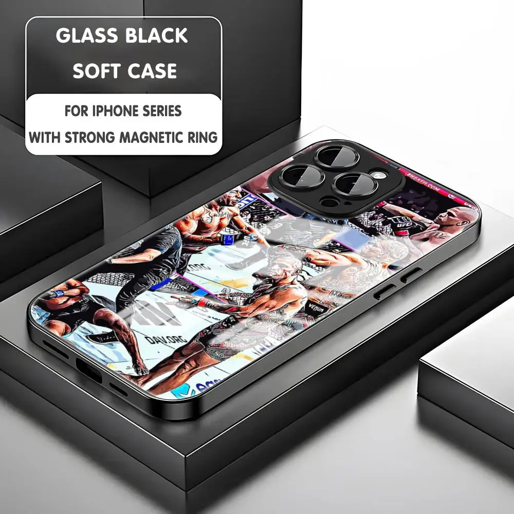 Fighting u-ufc P-PereiraES Phone Case For iPhone 16 15 14 13 12 11 X XR XS 8 Plus Mini Pro Max Glass Magnetic Phone Case