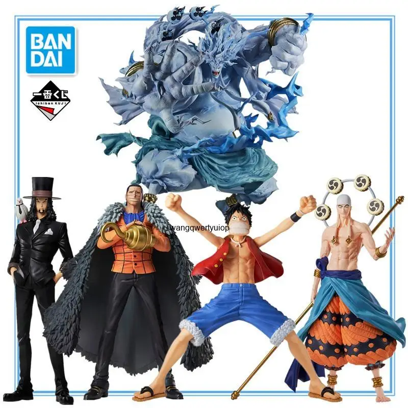 En Stock BANDAI Original ONE PIECE Ichiban KUJI Luffy Enel Rob Lucci Sir Crocodile Figuras de Acción de PVC de Anime Juguetes Modelo Regalos