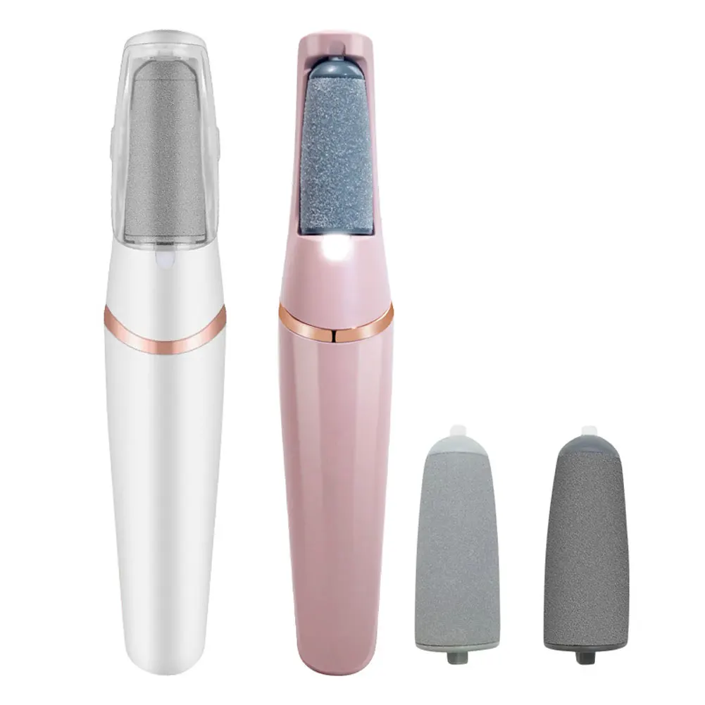 

Перезаряжаемый электрический набор для удаления мозолей с ног, розово-белый, с 2 дополнительными сменными насадками для гладкого ухода за стопами