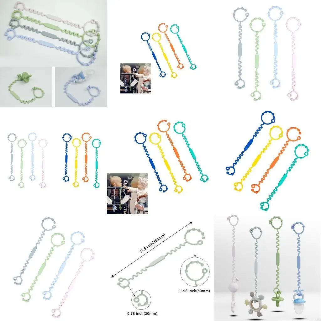 

Silicone Baby Toy Retainer Straps Pacifier Bottle Grip Adjustable for Prams L8RB