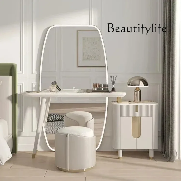 N7 Locker Paint Furniture Stone Plate Dresser Table  Light Luxury Dresser Full-Length Mirror Bedroom Modern