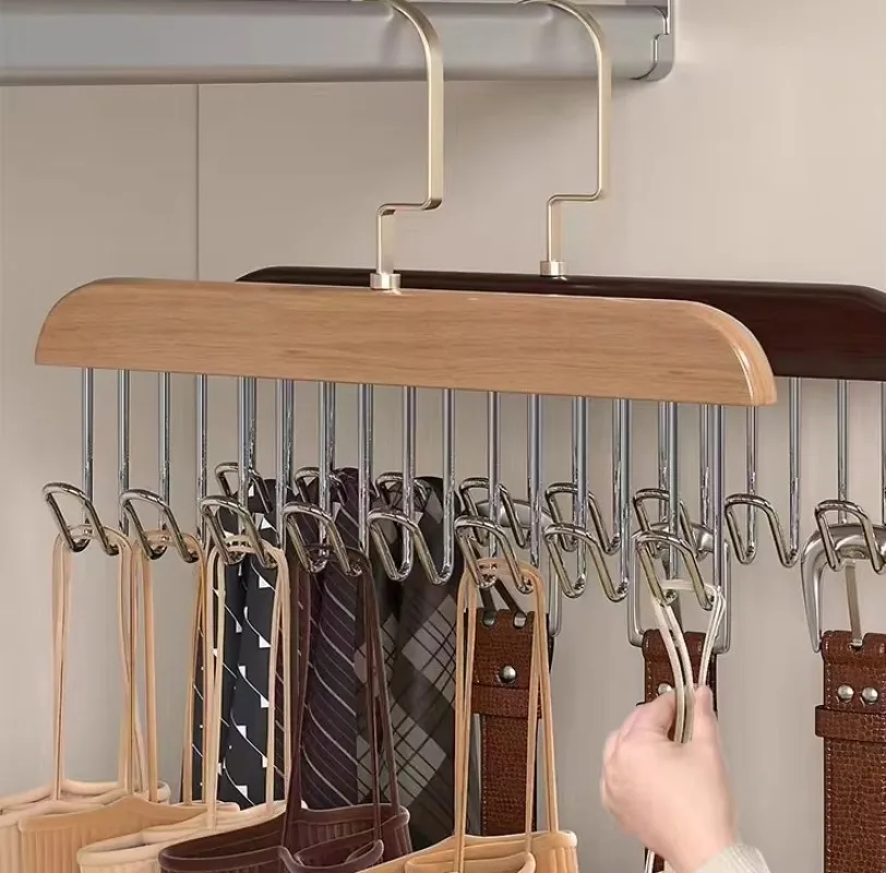 Wooden underwear hanger, belt, belt, tie display rack