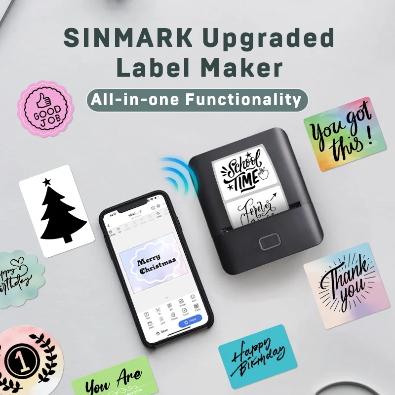 KAYSION SK20 Kit Mini Portable Printer Adhesive Label Thermal Printer Wireless Bluetooth For Sticker Labeling Machine Printer