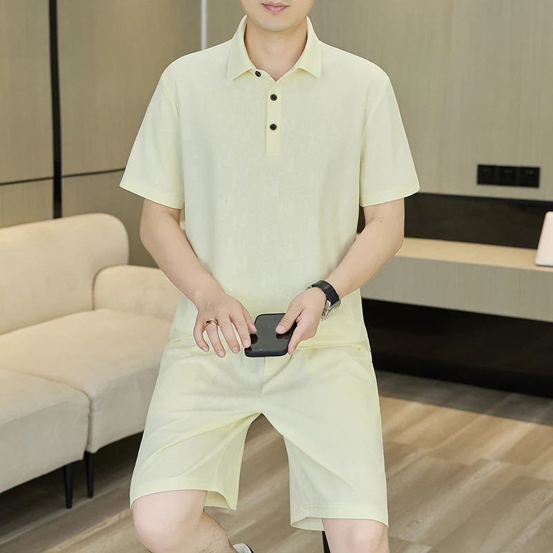 2026 Summer New Men's Short-Sleeved Suit with Collar, Fashionable, Casual, Versatile and Stylish Men's Suit