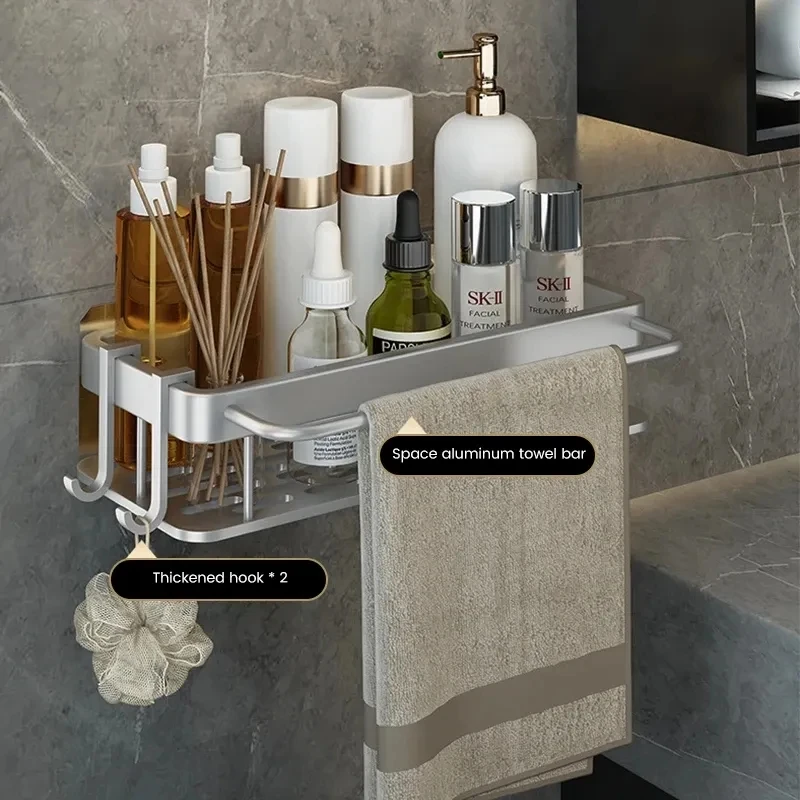 Bathroom Shelves Wall Mount Corner shelf Shampoo Towel Holder Kitchen Storage Rack Alumimum Bathroom Kitchen Accessories