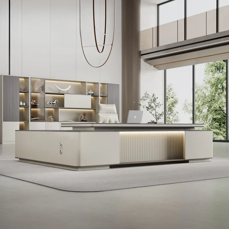 라이트 럭셔리 유니크 오피스 데스크 럭셔리 스터디 파일링 서랍 저렴한 오피스 데스크 미니멀리스트 리셉션 우든 뷰로 홈 가구