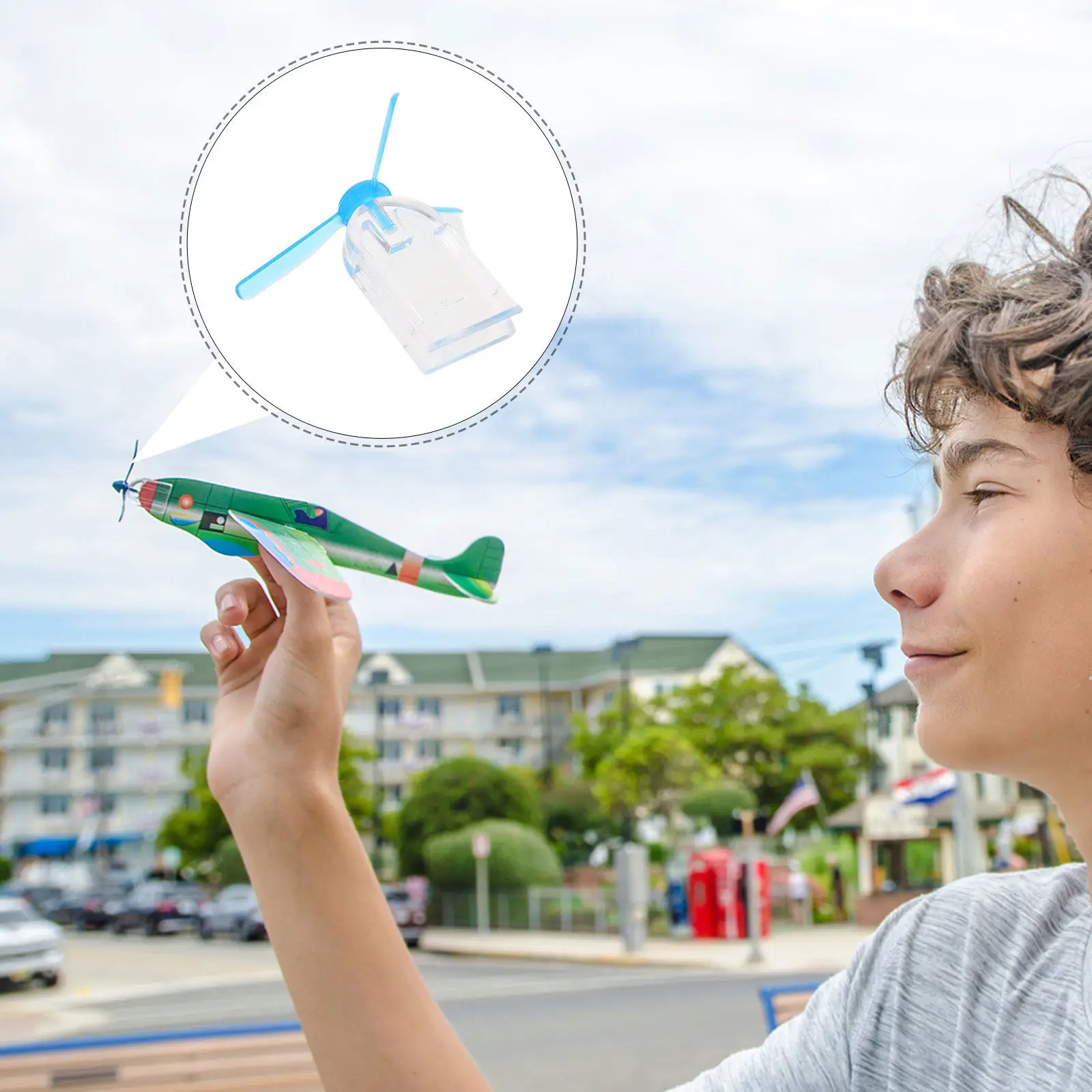 

20Sets Throwing Glider Plane Fan Blade - Replacement Propeller Blades and Stabilizer Tips for Hand Launch Aircraft Repair and