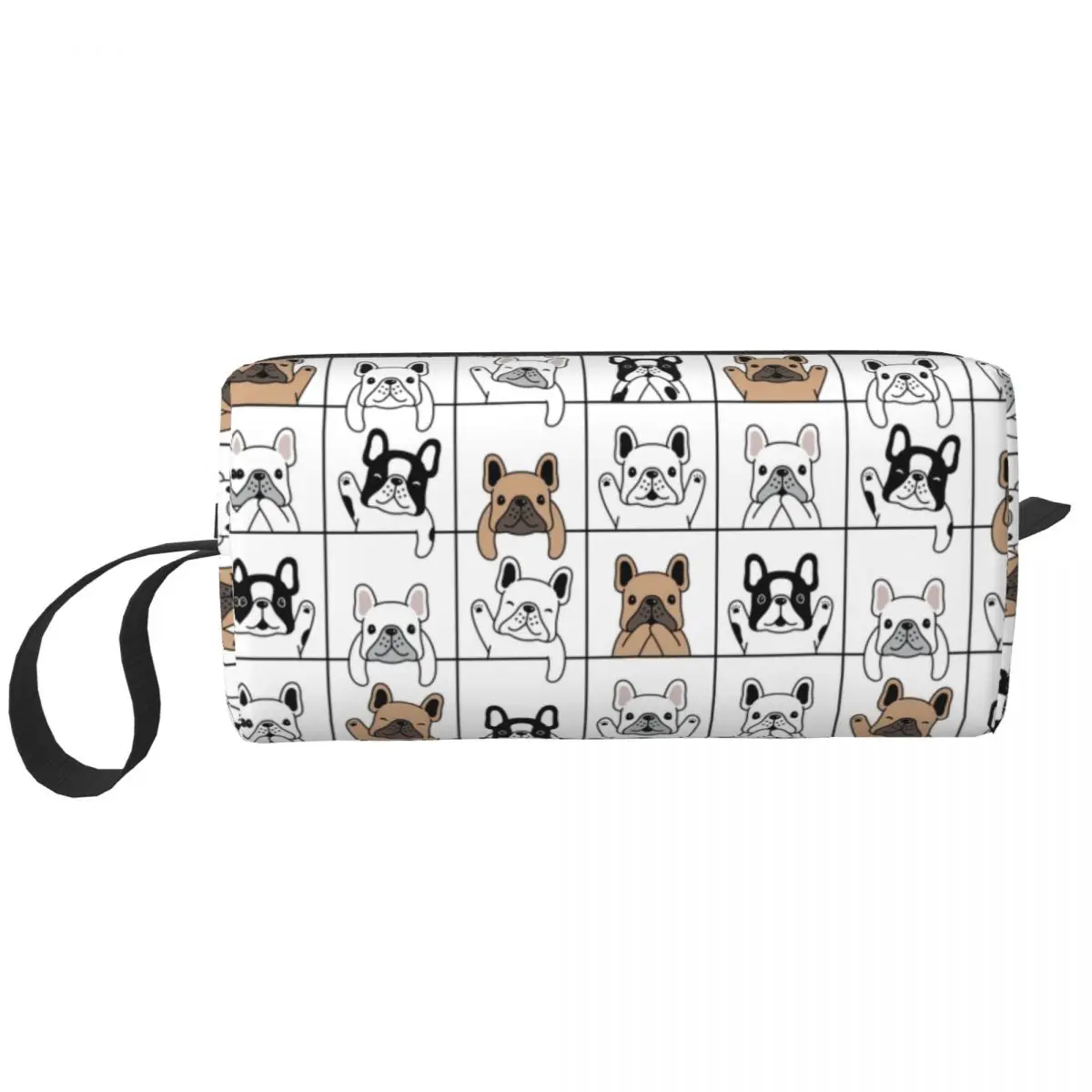 Travel Cute French Bulldog Puppy Toiletry Bag Fashion Pet Dog Makeup Cosmetic Organizer for Women Beauty Storage Dopp Kit Case