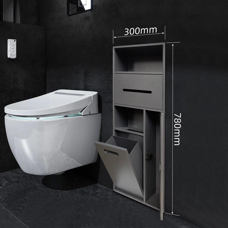 

304 stainless steel niche toilet embedded tissue box trash can toilet brush tissue holder hidden locker