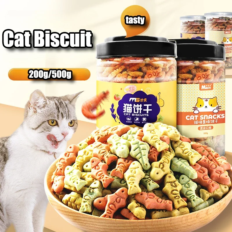 200g/500g Cat Mint Biscuits Cat Food Balanced Nutrition Teeth Cleaning Natural Easy Digestible Reward Training Cat Snacks