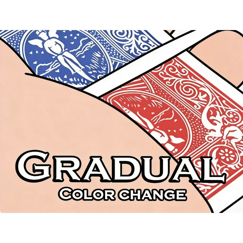 

Фокусы с постепенным изменением цвета: Визуальное изменение цвета на обороте карты с синего на красный. Магия, уличные иллюзии, трюки для ментализма.