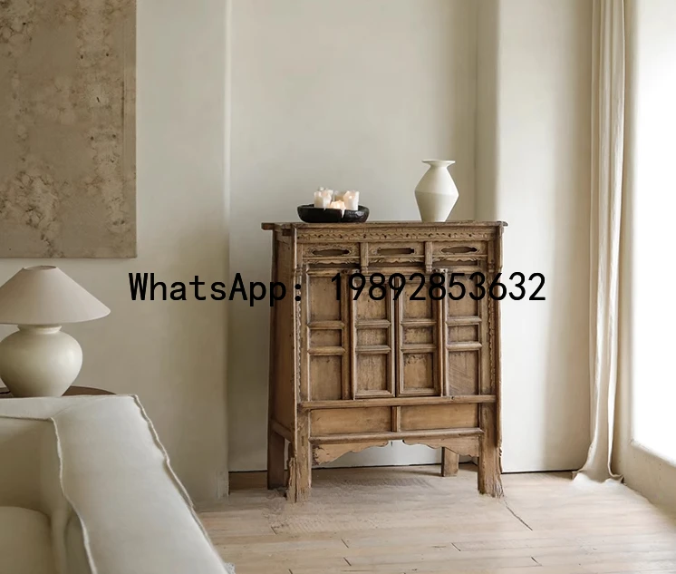 QQ Antique dining side locker wabi-sabi wind decorative cabinet Ming and Qing classical furniture