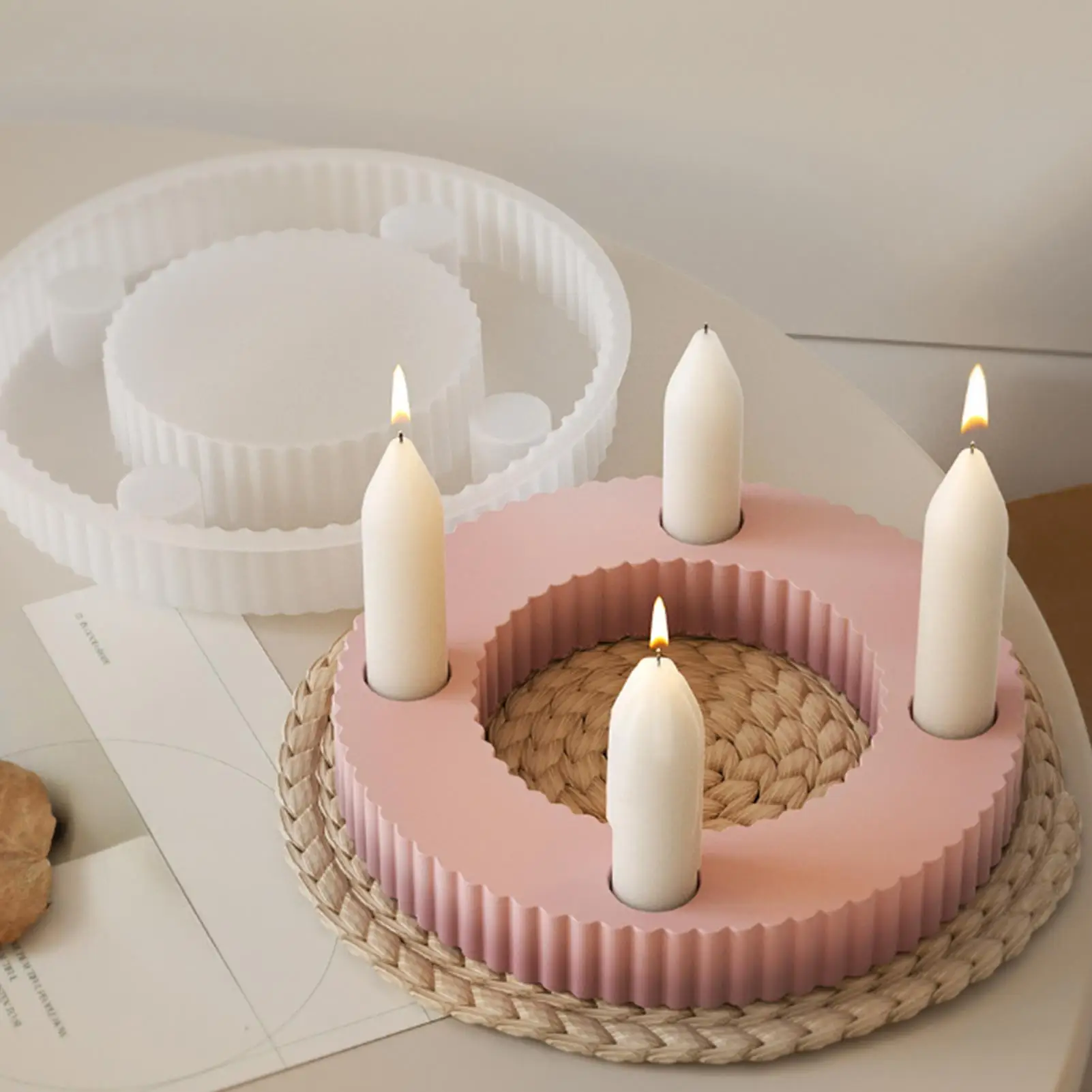 

Форма для подсвечника, 4-отверстие, подсвечник, круглая форма, круглая форма, инструмент для рукоделия для украшения дома, фестивальная мастерская, настольная вечеринка