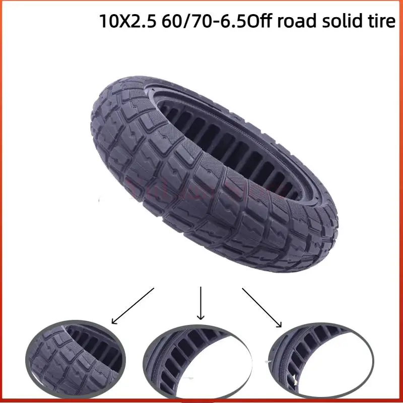 10 Inch Explosion-Proof Hollow Honeycomb Tires - 10X2.5 (60/70-6.5) Tubeless Solid Tyres for Ninebot Max G30 Electric Scooter