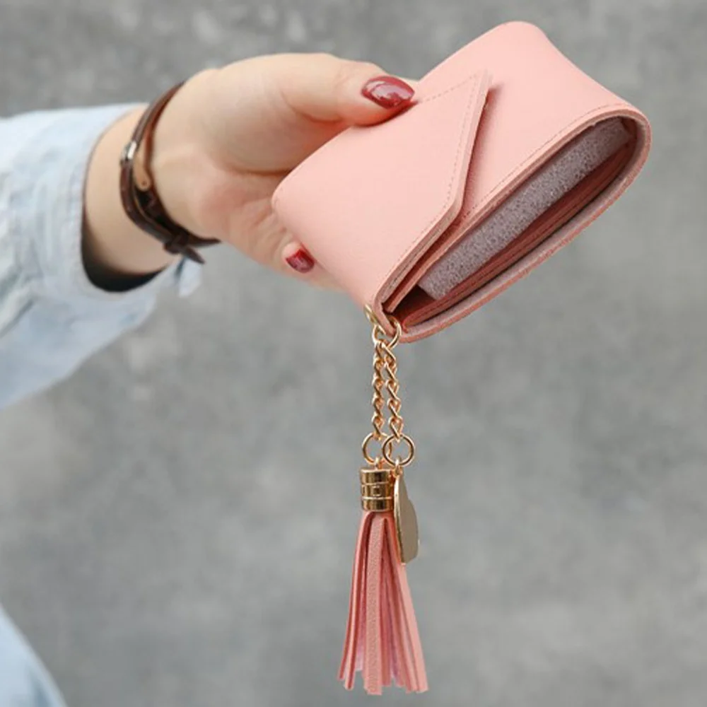 2023 New Women's Wallet Convenient Thin Square Purse Card Holder Foldable Portable Lady Coin Purses PU Leather Ladies Wallets