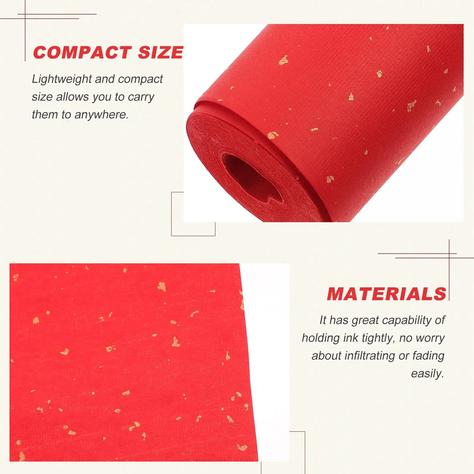 Sprinkle Gold Rice Paper Calligraphy Drawing Xuan Practice Roll Lightweight Compact Size Watercolor Painting Supplies