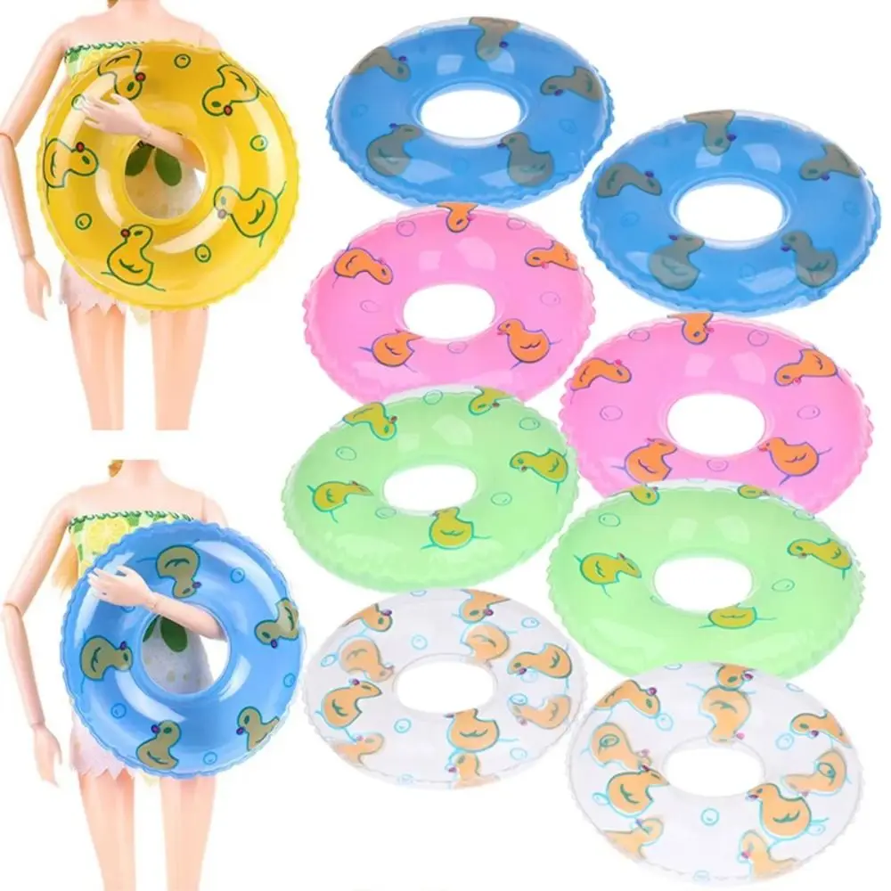 

PVC Dollhouse Miniature Swimming Ring Yellow Duck Dolls Accessories Mini Rings Swimming Toy DIY Dress Up
