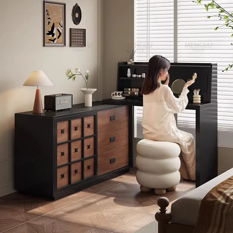 

Storage Bedroom Vanity Table Mirror Makeup Drawers Luxury Women Mobile Dressing Table Organizer Vestidores Trendy Furniture
