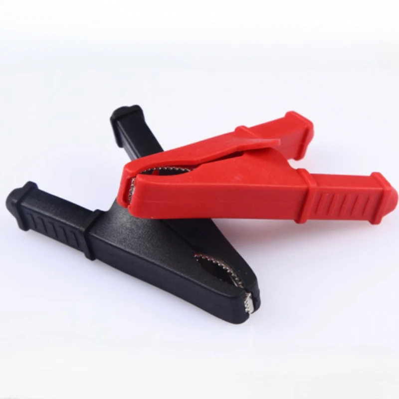 1 set of insulated metal copper alligator clip electric test 7cm big alligator clip 1 red +1 black, test clip power